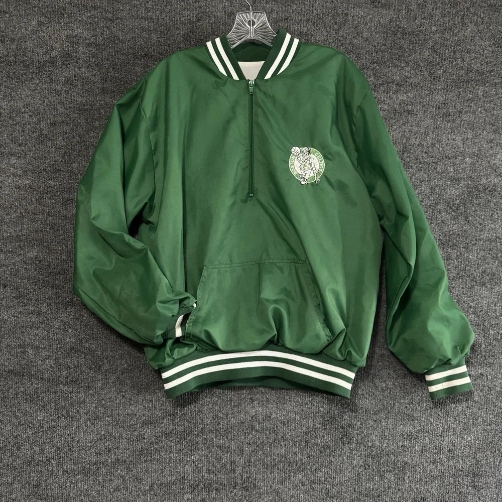 Vintage Chalk Line Boston Celtics Quarter Zip Nylon Jacket XL Pullover NBA
